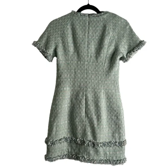 Laizo sage green mini tweed dress size medium - Picture 2 of 11